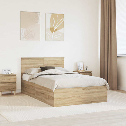 Struttura del letto con testiera Rovere Sonoma 120 x 200 cm