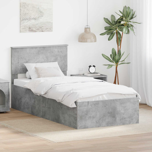 Struttura del letto con testiera Grigio cemento 100 x 200 cm | homemem39
