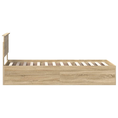 Struttura del letto Rovere Sonoma 90 x 190 cm Legno multistrato