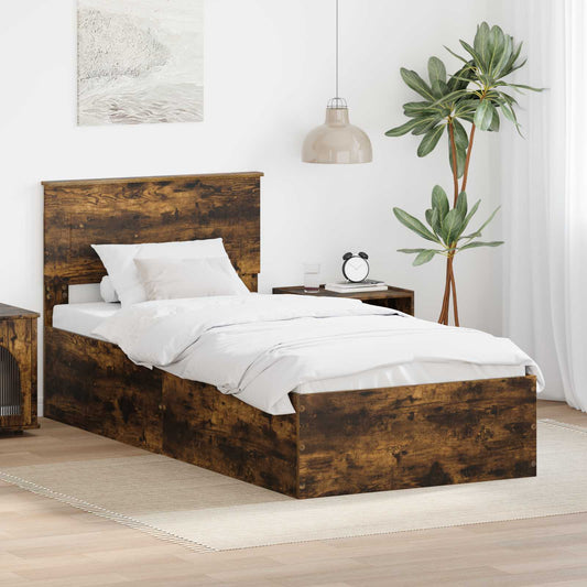 Struttura del letto Rovere fumé 90 x 190 cm Legno multistrato