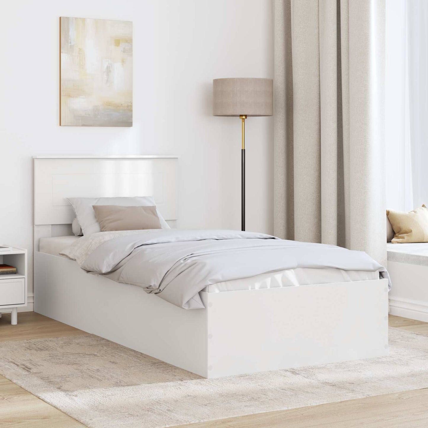 Struttura del letto Bianco 75 x 190 cm Legno multistrato