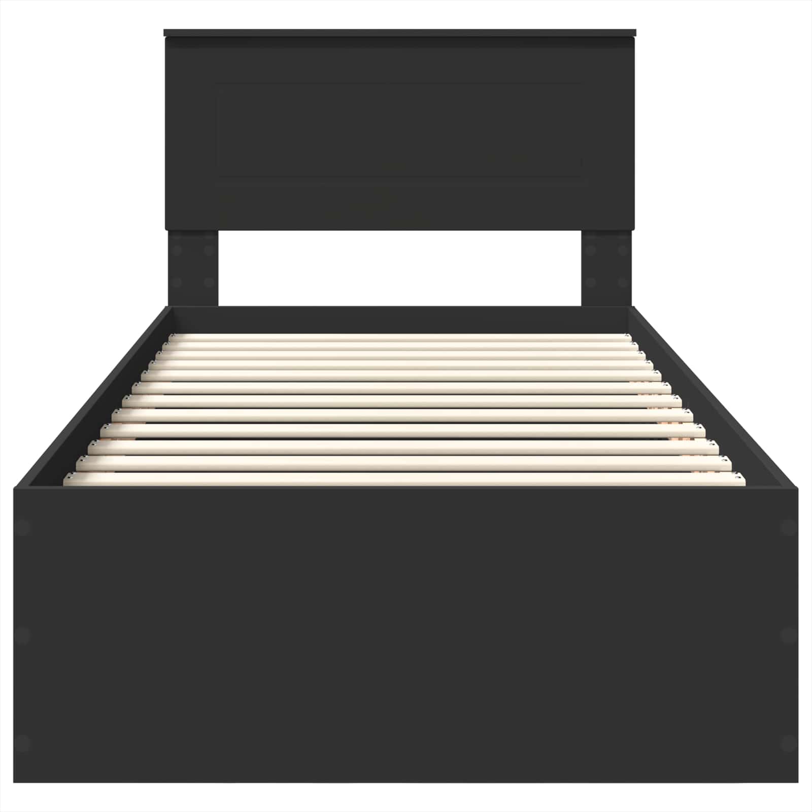 Struttura del letto Nero 75 x 190 cm Legno multistrato | homemem39