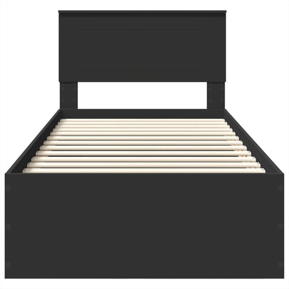 Struttura del letto Nero 75 x 190 cm Legno multistrato | homemem39