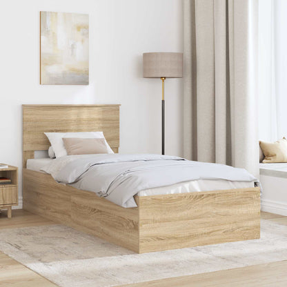 Struttura del letto Rovere Sonoma 75 x 190 cm Legno multistrato | homemem39