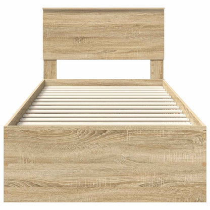 Struttura del letto Rovere Sonoma 75 x 190 cm Legno multistrato | homemem39
