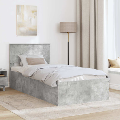 Struttura del letto con testiera Grigio cemento 75 x 190 cm | homemem39