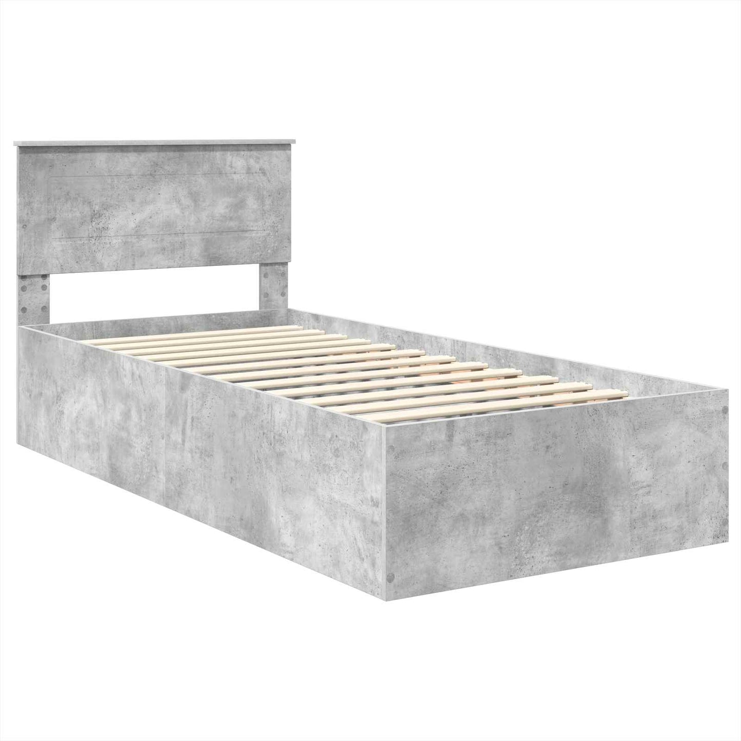 Struttura del letto con testiera Grigio cemento 75 x 190 cm | homemem39