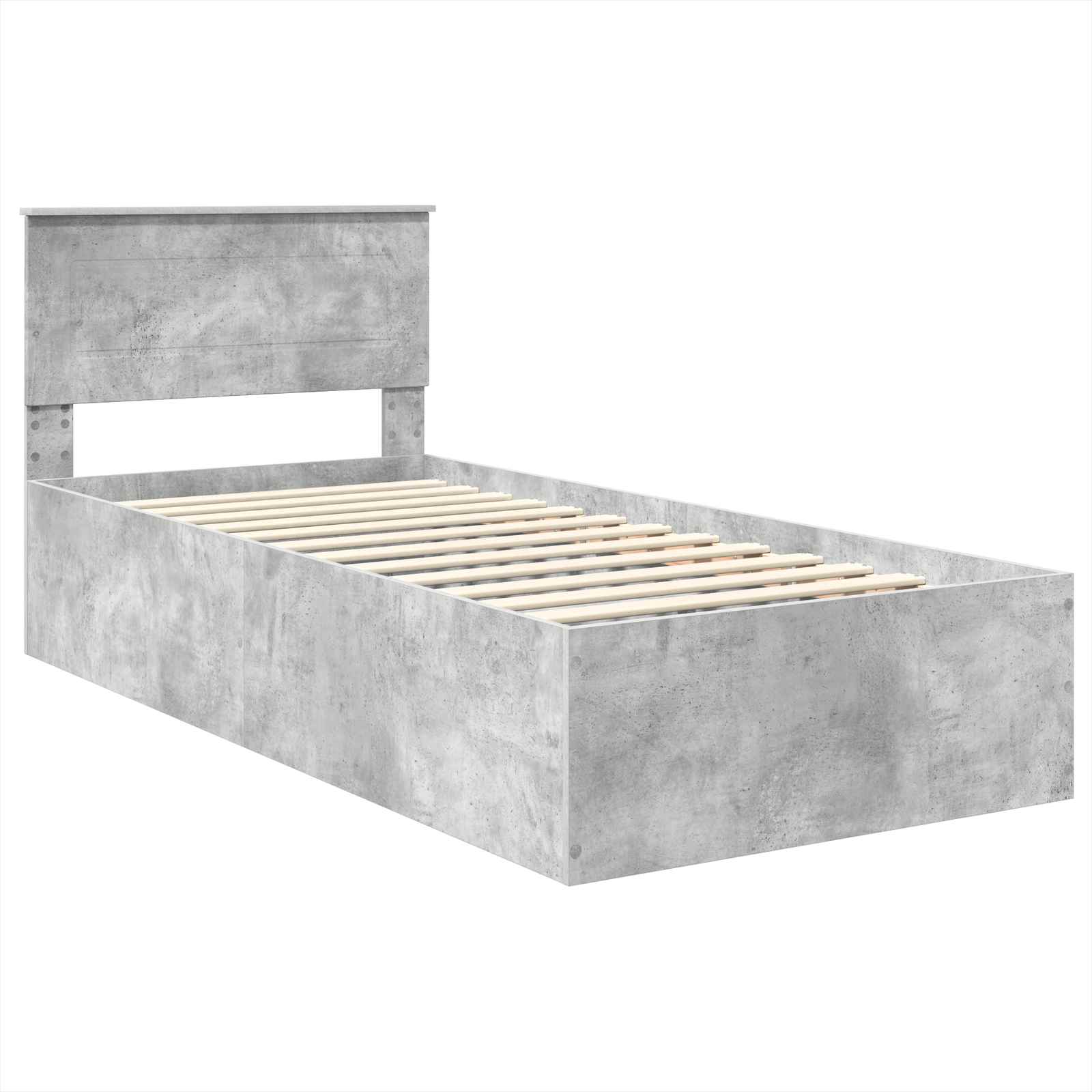 Struttura del letto con testiera Grigio cemento 75 x 190 cm | homemem39