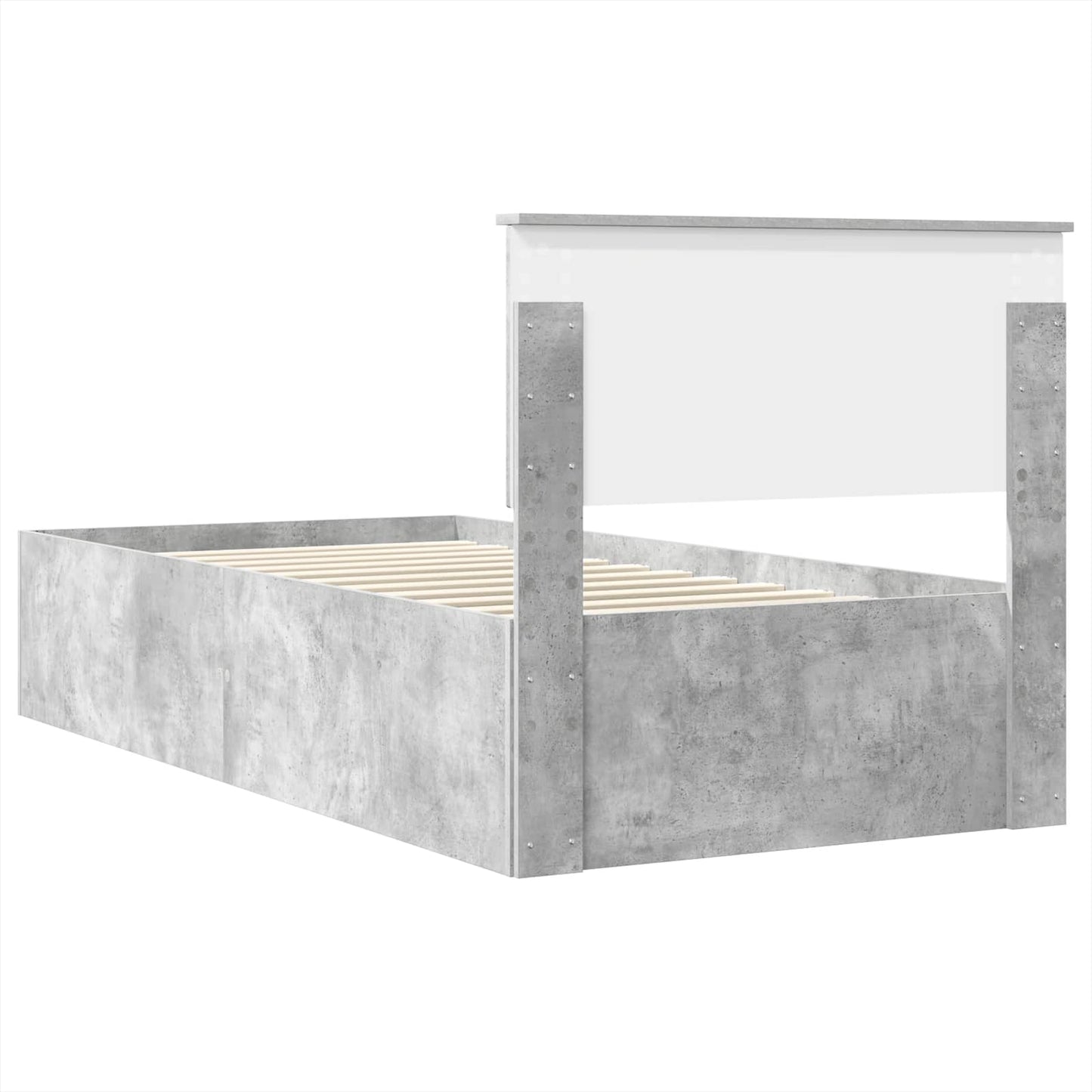 Struttura del letto con testiera Grigio cemento 75 x 190 cm | homemem39