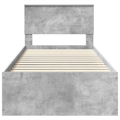 Struttura del letto con testiera Grigio cemento 75 x 190 cm | homemem39