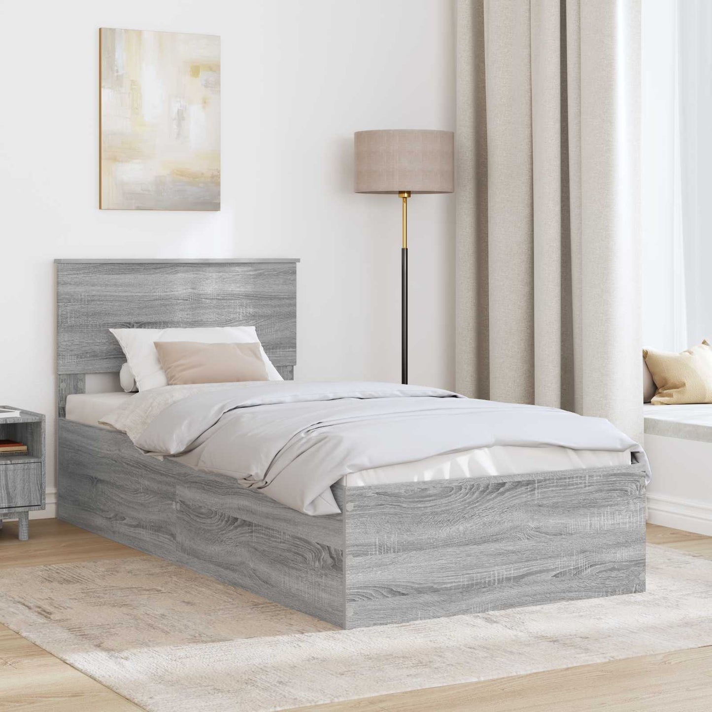 Struttura del letto Grigio Sonoma 75 x 190 cm Legno multistrato | homemem39