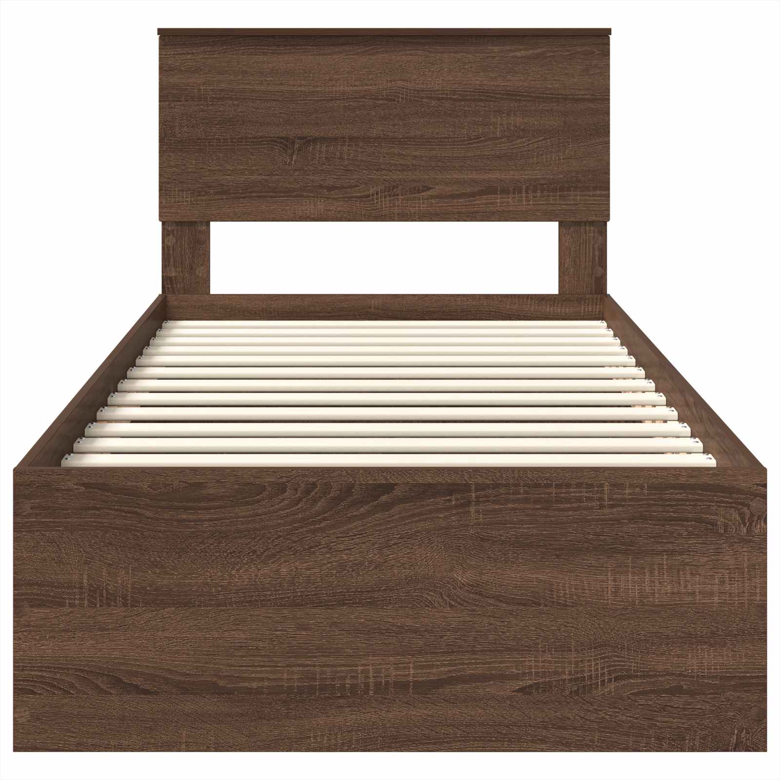 Struttura del letto con testiera Rovere Marrone 75 x 190 cm | homemem39