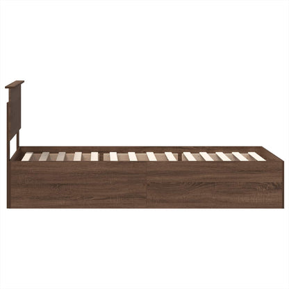 Struttura del letto con testiera Rovere Marrone 75 x 190 cm | homemem39