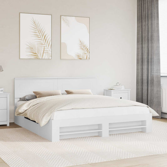 Struttura del letto Bianco 200 x 200 cm Legno multistrato