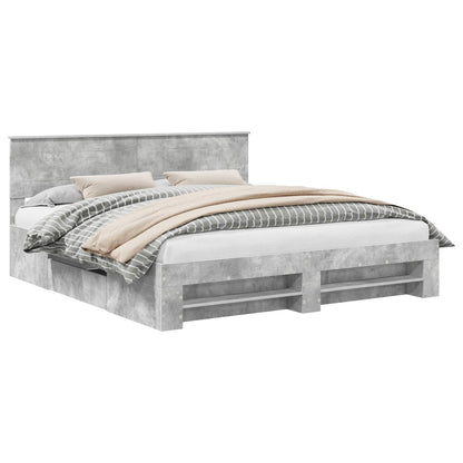 Struttura del letto con testiera Grigio cemento 200 x 200 cm | homemem39