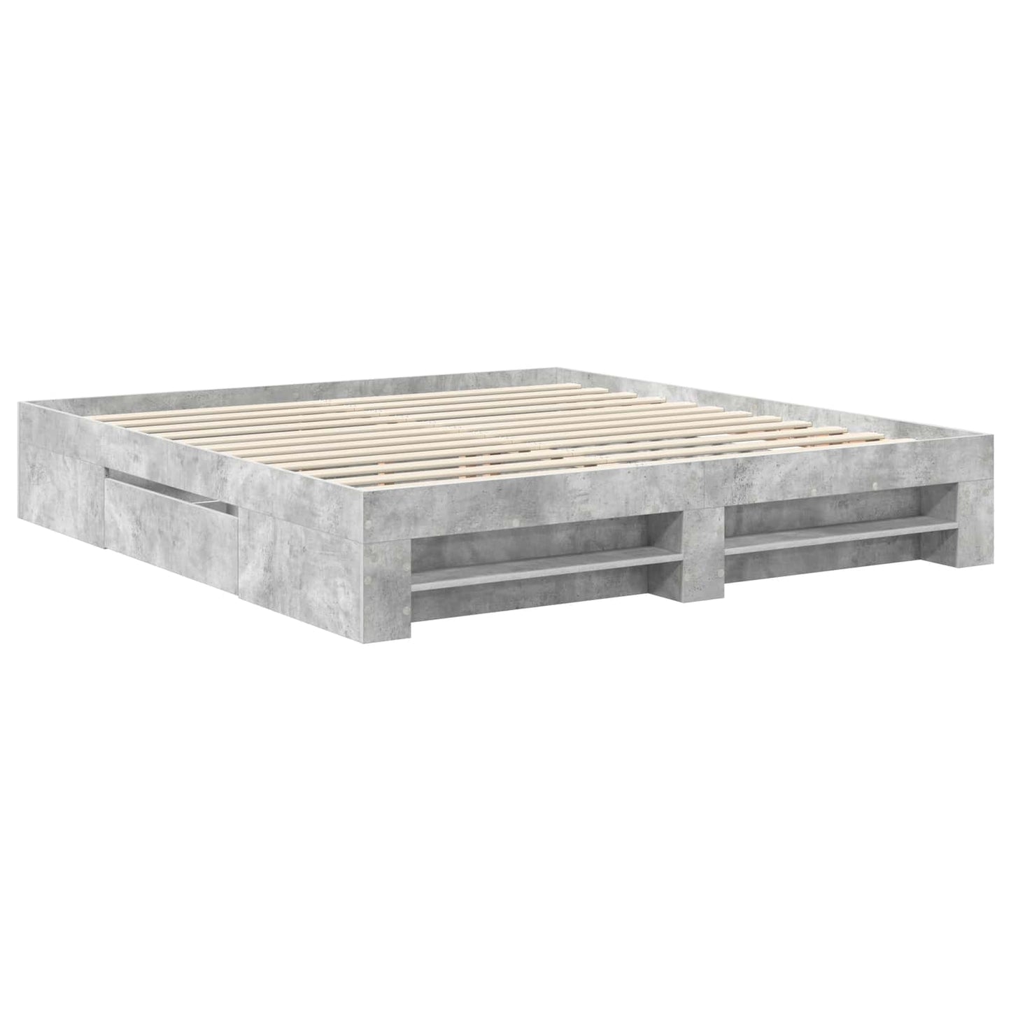 Struttura del letto con testiera Grigio cemento 200 x 200 cm | homemem39