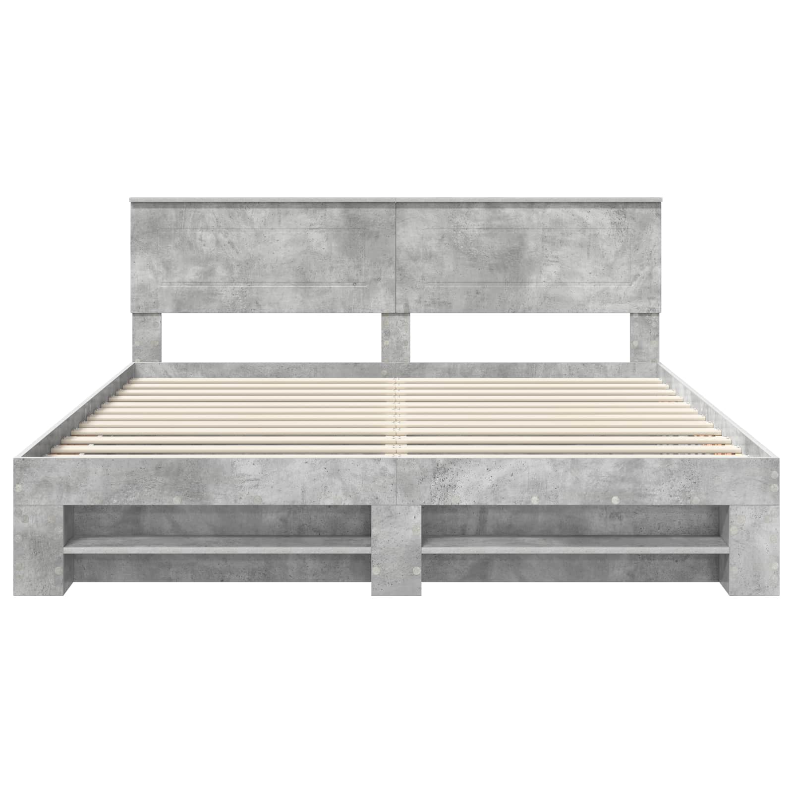 Struttura del letto con testiera Grigio cemento 200 x 200 cm | homemem39