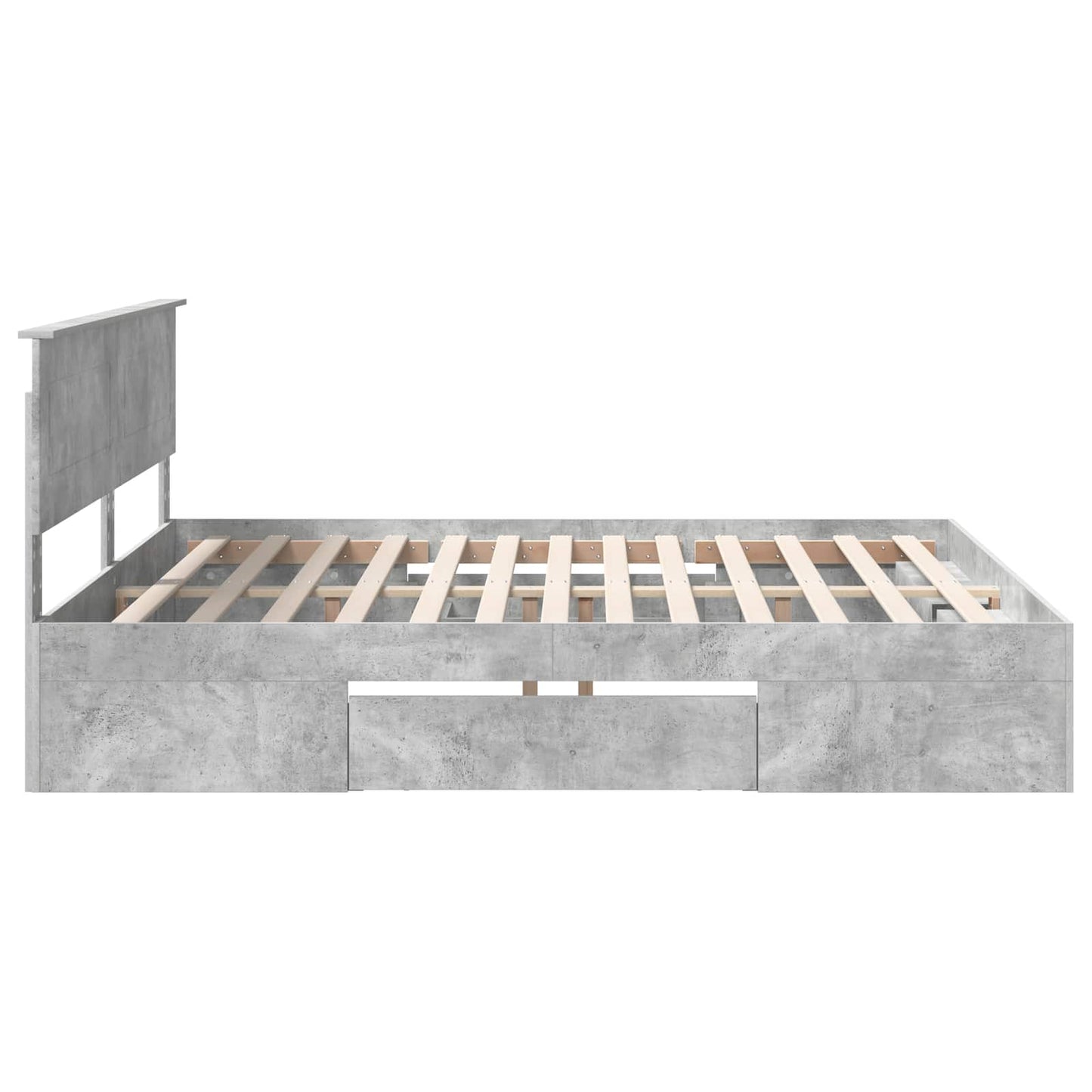 Struttura del letto con testiera Grigio cemento 200 x 200 cm | homemem39