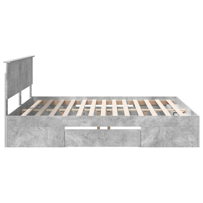 Struttura del letto con testiera Grigio cemento 200 x 200 cm | homemem39
