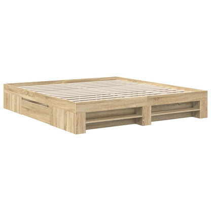 Struttura del letto con testiera Rovere Sonoma 180 x 200 cm