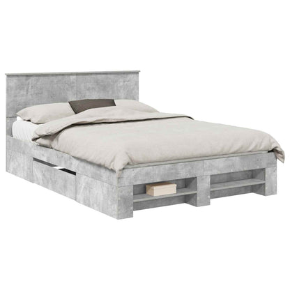 Struttura del letto con testiera Grigio cemento 160 x 200 cm | homemem39