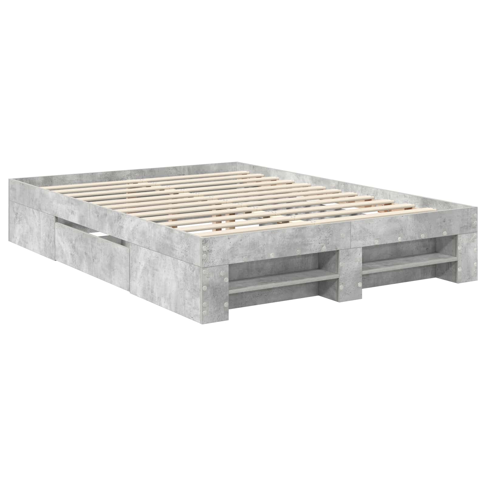 Struttura del letto con testiera Grigio cemento 160 x 200 cm | homemem39