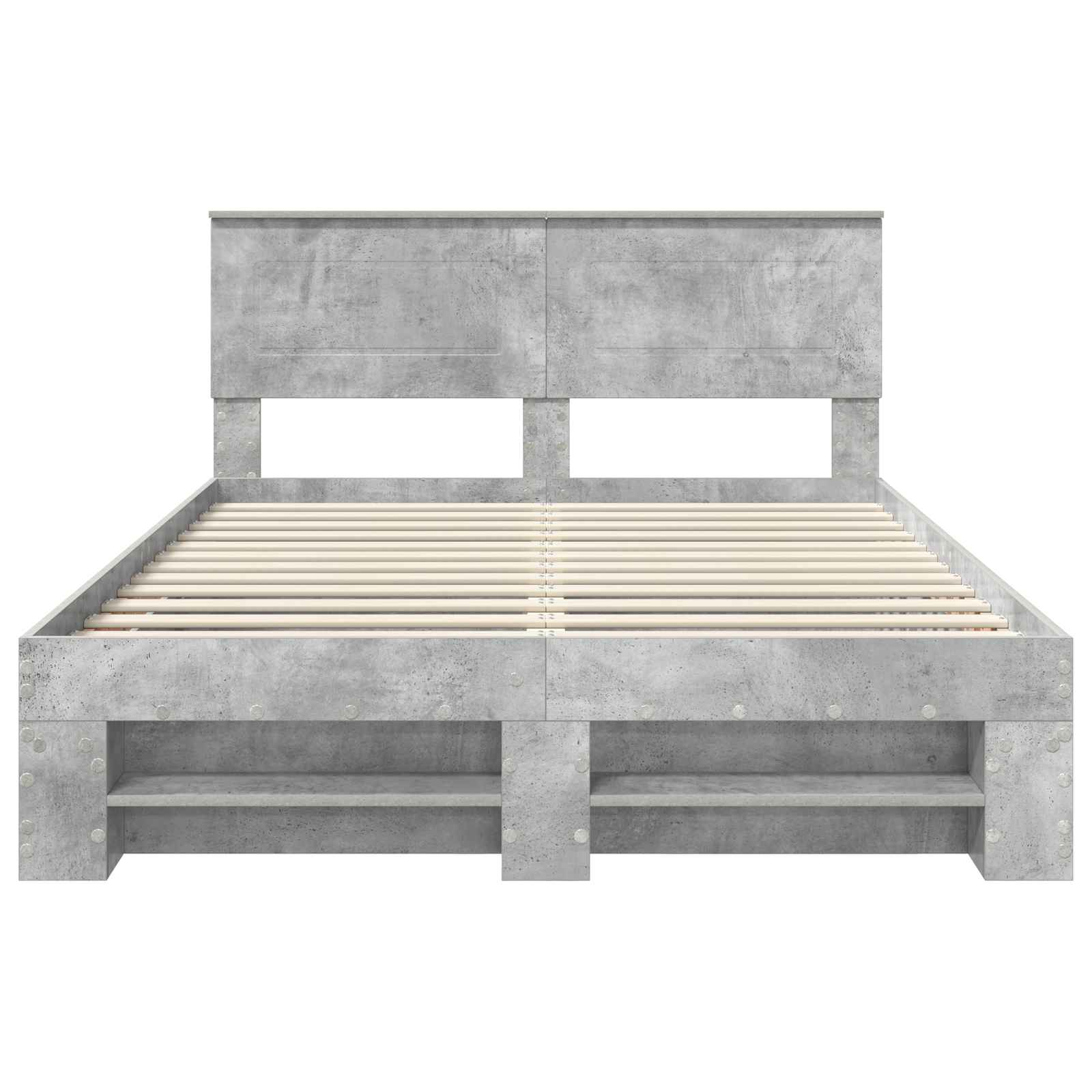 Struttura del letto con testiera Grigio cemento 160 x 200 cm | homemem39