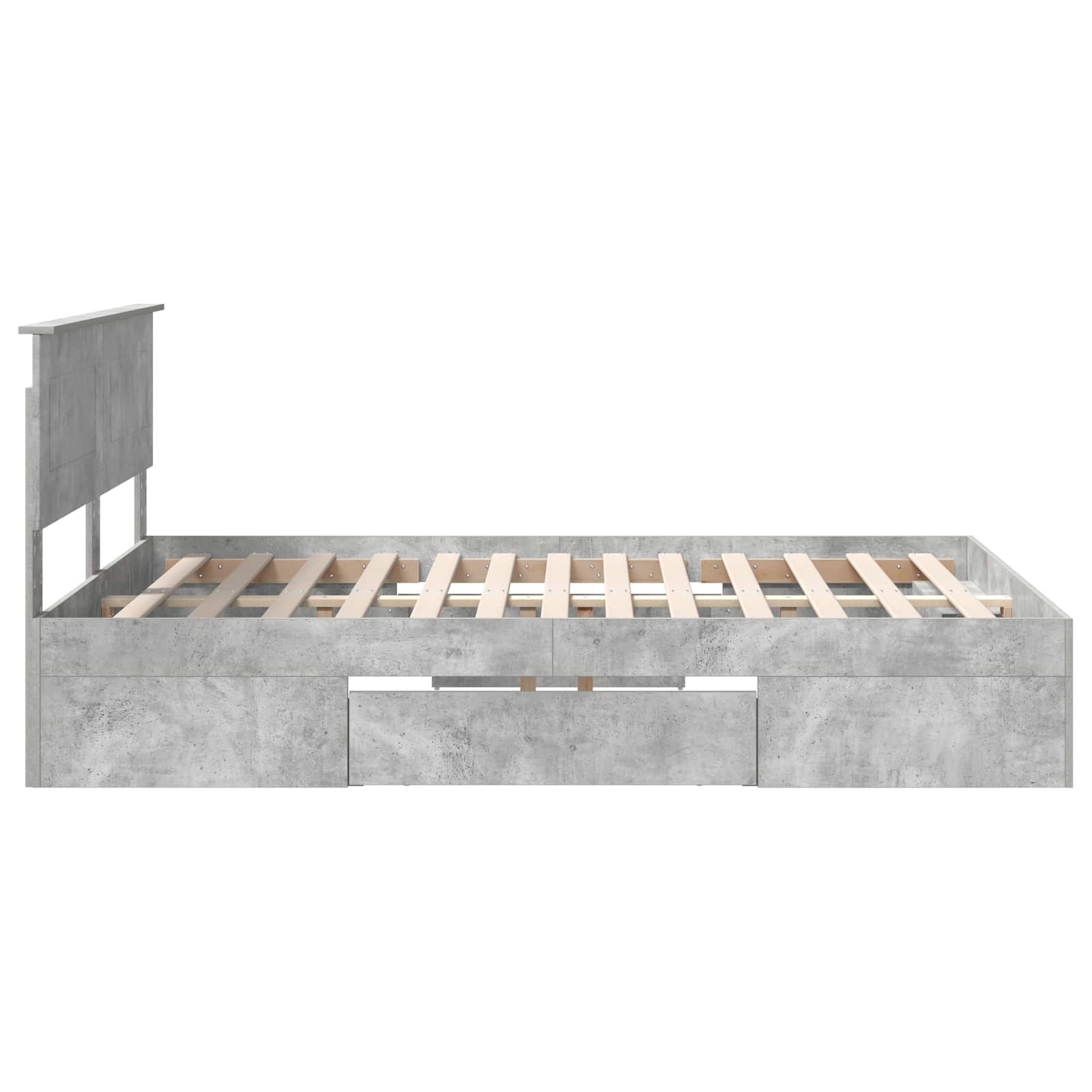 Struttura del letto con testiera Grigio cemento 160 x 200 cm | homemem39