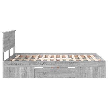 Struttura del letto con testiera Grigio Sonoma 160 x 200 cm