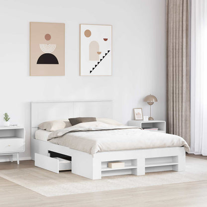 Struttura del letto Bianco 150 x 200 cm Legno multistrato