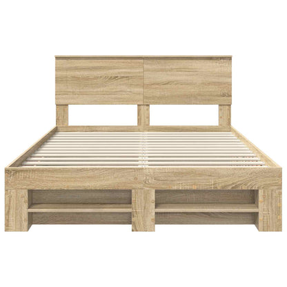 Struttura del letto con testiera Rovere Sonoma 150 x 200 cm