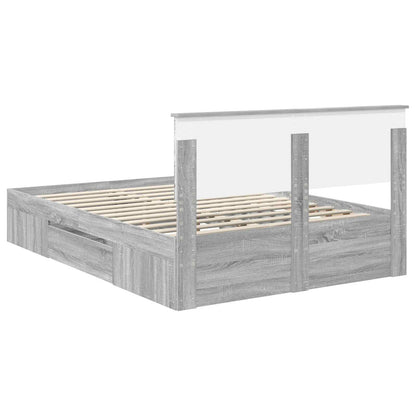 Struttura del letto con testiera Grigio Sonoma 150 x 200 cm