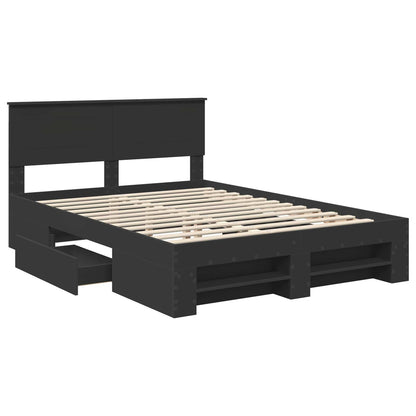 Struttura del letto Nero 140 x 200 cm Legno multistrato