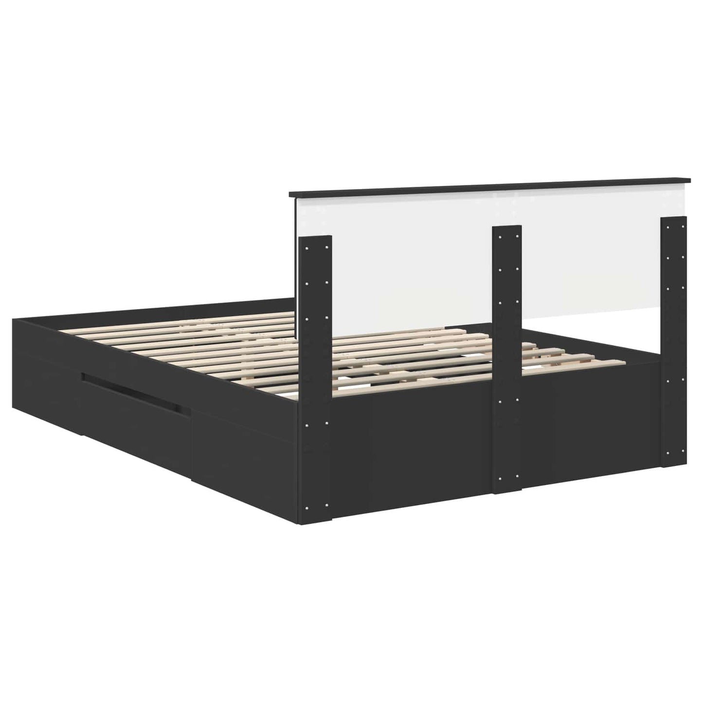 Struttura del letto Nero 140 x 200 cm Legno multistrato | homemem39