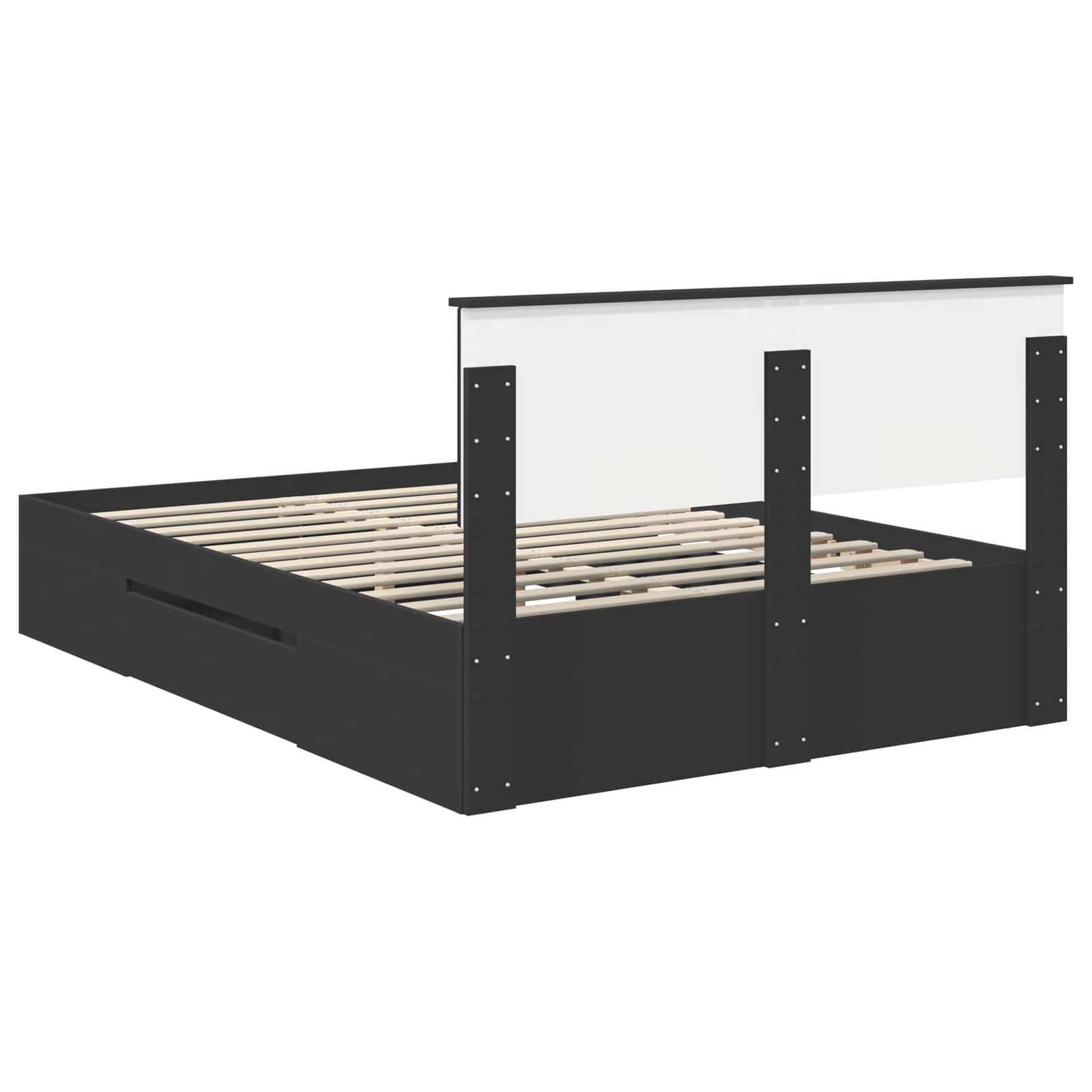 Struttura del letto Nero 140 x 200 cm Legno multistrato | homemem39