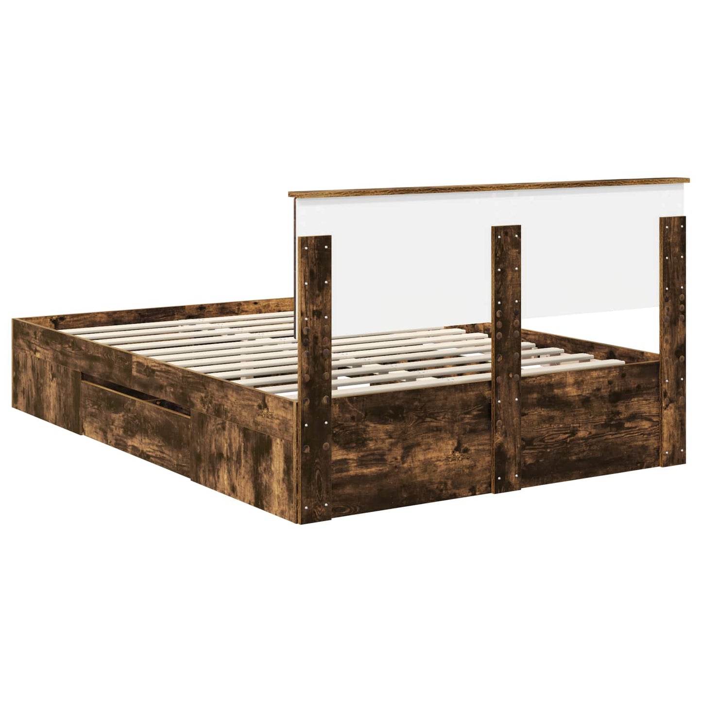 Struttura del letto Rovere fumé 140 x 200 cm Legno multistrato | homemem39