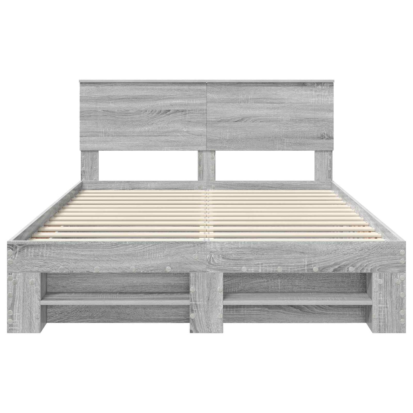 Struttura del letto con testiera Grigio Sonoma 140 x 200 cm