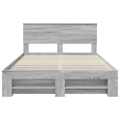 Struttura del letto con testiera Grigio Sonoma 140 x 200 cm