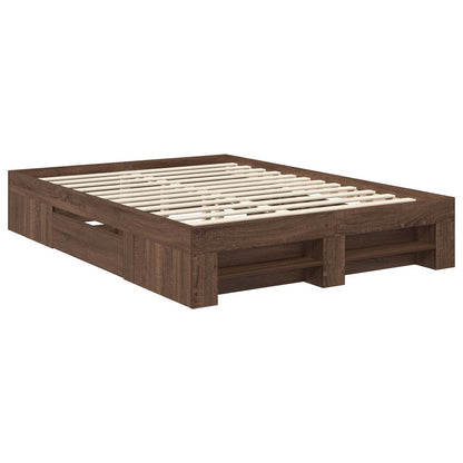 Struttura del letto con testiera Rovere Marrone 140 x 200 cm