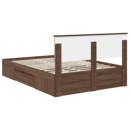 Struttura del letto con testiera Rovere Marrone 140 x 200 cm