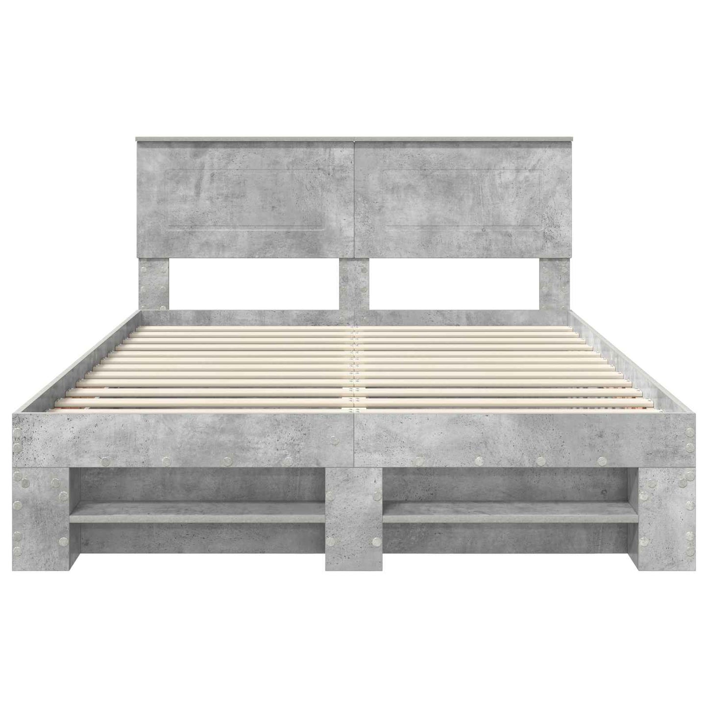 Struttura del letto con testiera Grigio cemento 140 x 200 cm