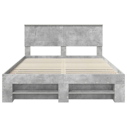 Struttura del letto con testiera Grigio cemento 140 x 200 cm