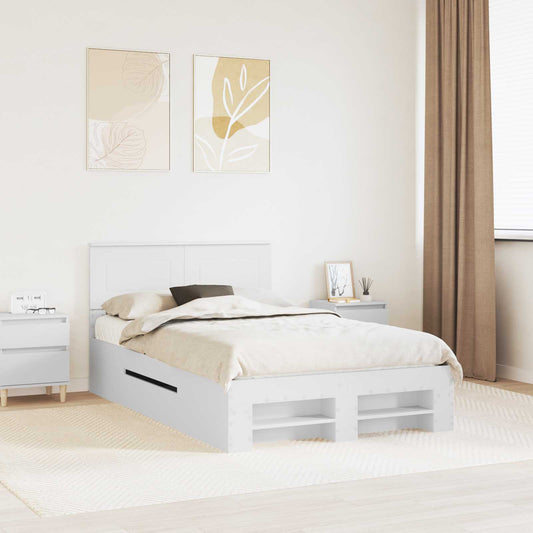 Struttura del letto Bianco 137 x 203 cm Legno multistrato | homemem39