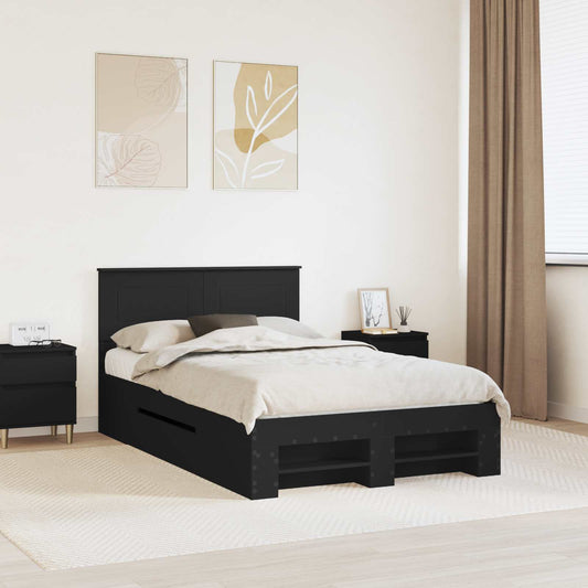 Struttura del letto Nero 137 x 203 cm Legno multistrato | homemem39