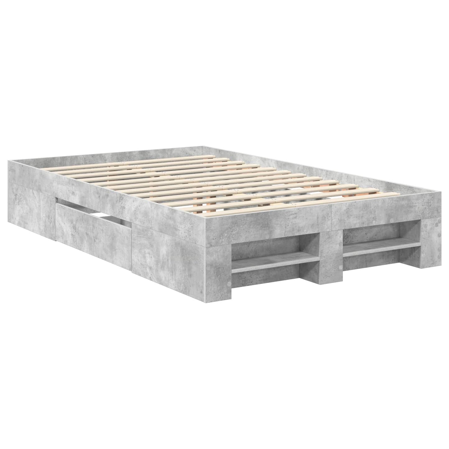 Struttura del letto con testiera Grigio cemento 137 x 203 cm