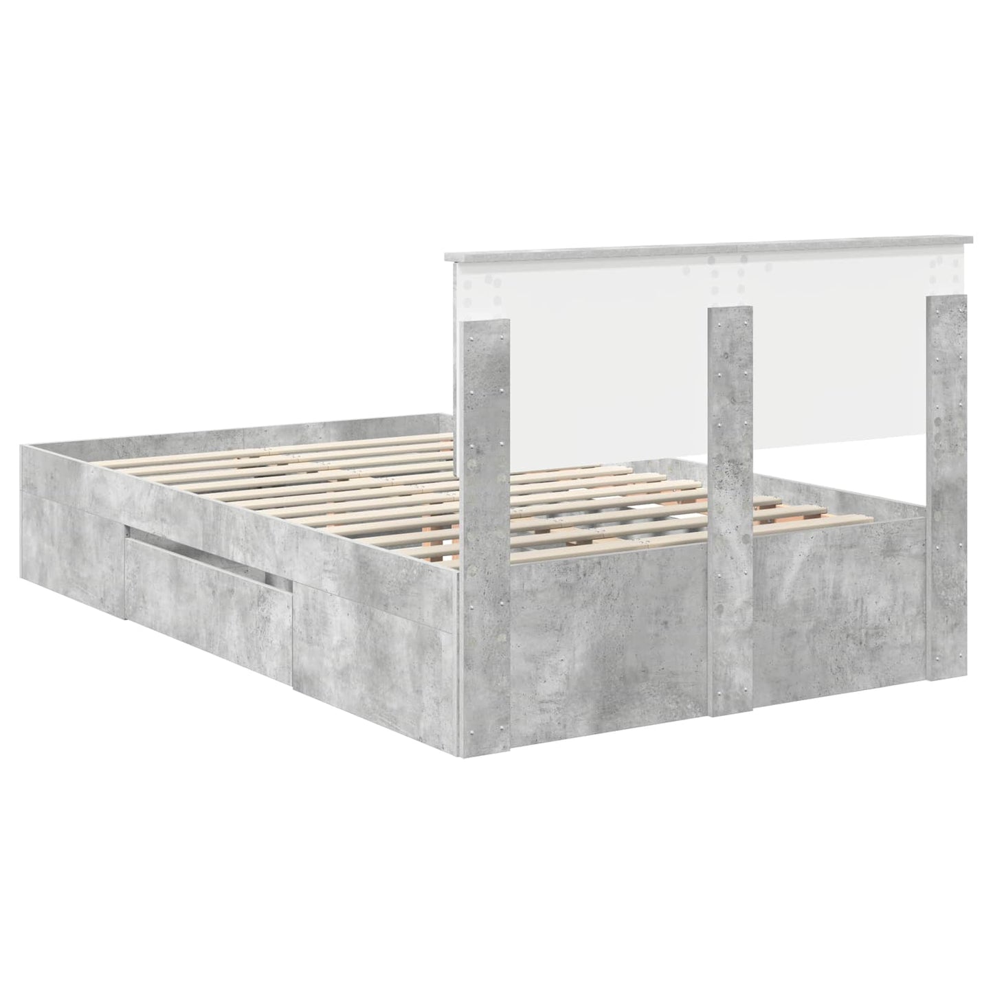 Struttura del letto con testiera Grigio cemento 137 x 203 cm | homemem39