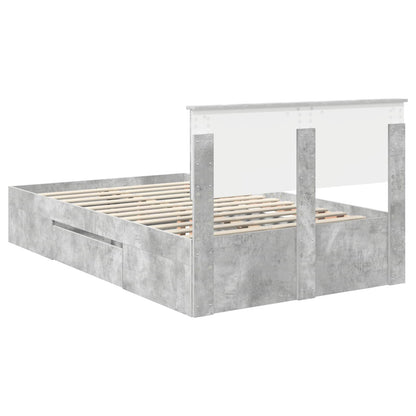 Struttura del letto con testiera Grigio cemento 137 x 203 cm | homemem39
