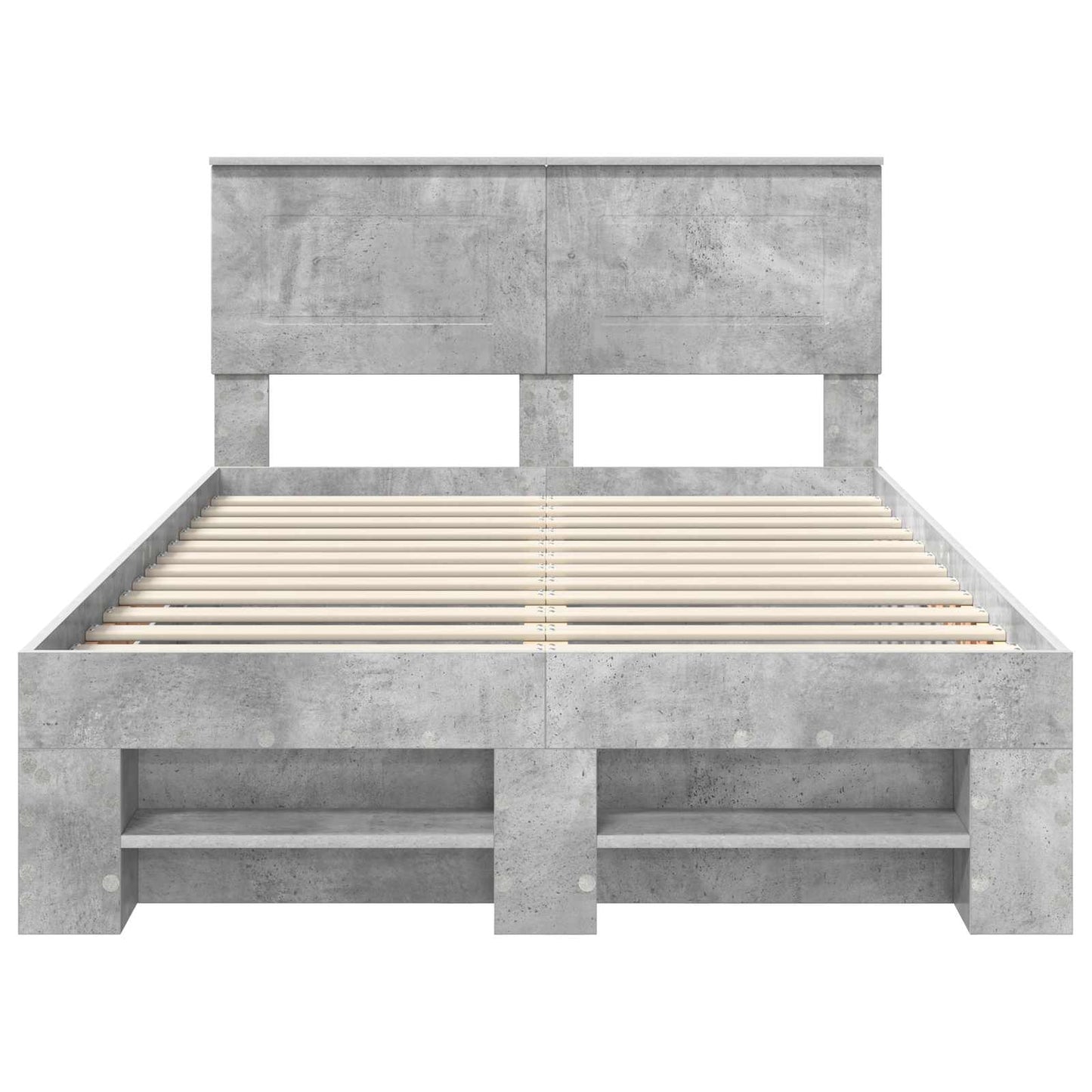 Struttura del letto con testiera Grigio cemento 137 x 203 cm