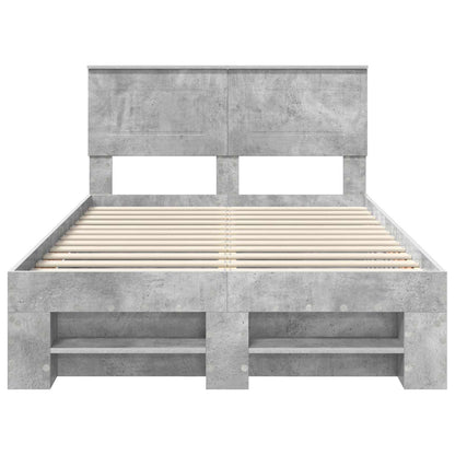 Struttura del letto con testiera Grigio cemento 137 x 203 cm
