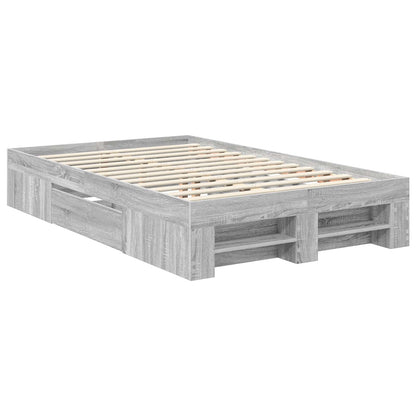 Struttura del letto con testiera Grigio Sonoma 137 x 203 cm | homemem39